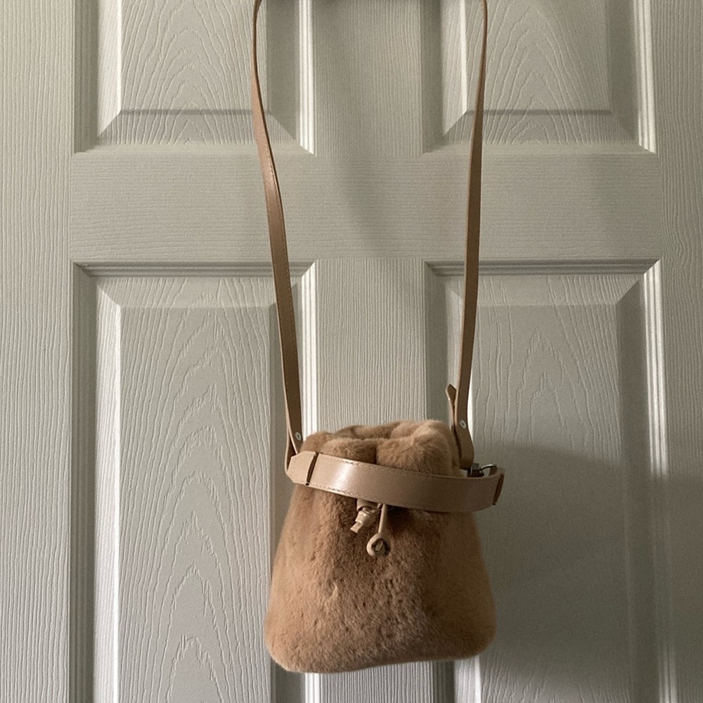 Tan Bucket Bag furry